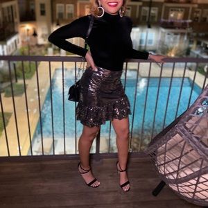 Sequin ruffle skirt